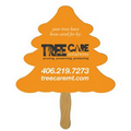 Digital Evergreen Tree Fast Fan w/ Wooden Handle & Front Imprint (1 Day)